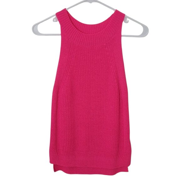 Anniewear Womens Halter Neck Sleeveless Pink Knit Sweater Tank Top Size Small - Picture 2 of 8